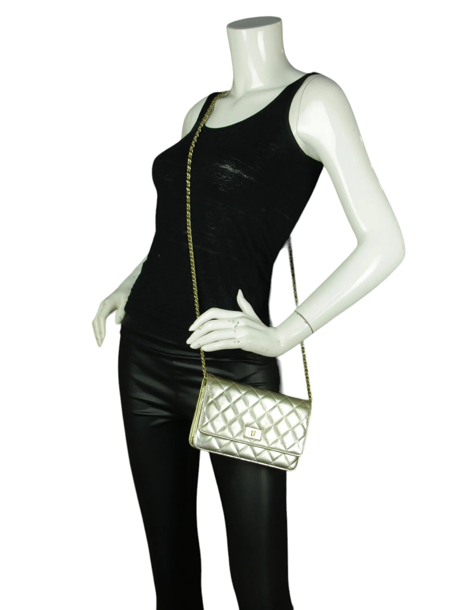 Chanel Gold Leather Reissue WOC Crossbody Bag