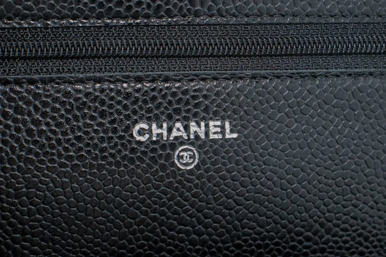 CHANEL Grained Calfskin Wallet On Chain WOC Black Shoulder Bag n94