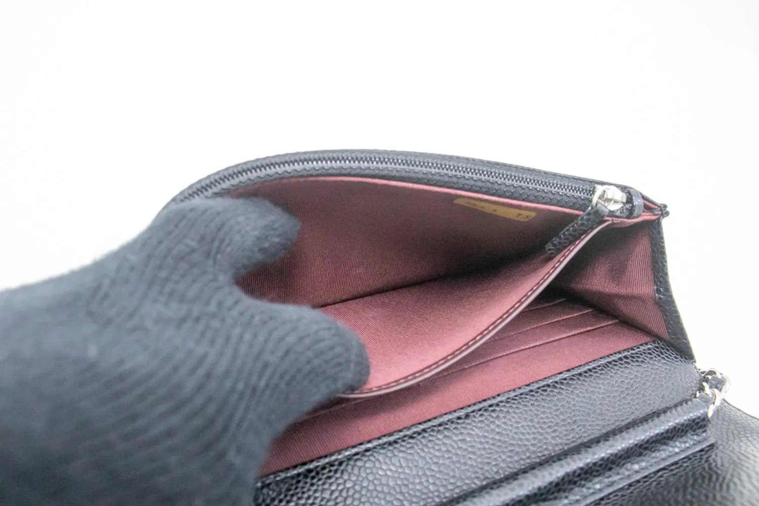 CHANEL Grained Calfskin Wallet On Chain WOC Black Shoulder Bag n94
