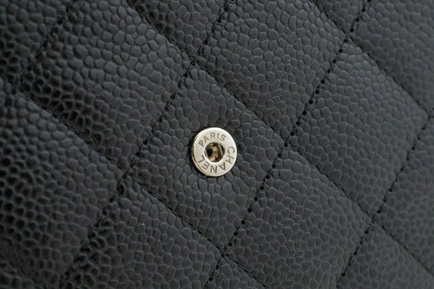 CHANEL Grained Calfskin Wallet On Chain WOC Black Shoulder Bag n94
