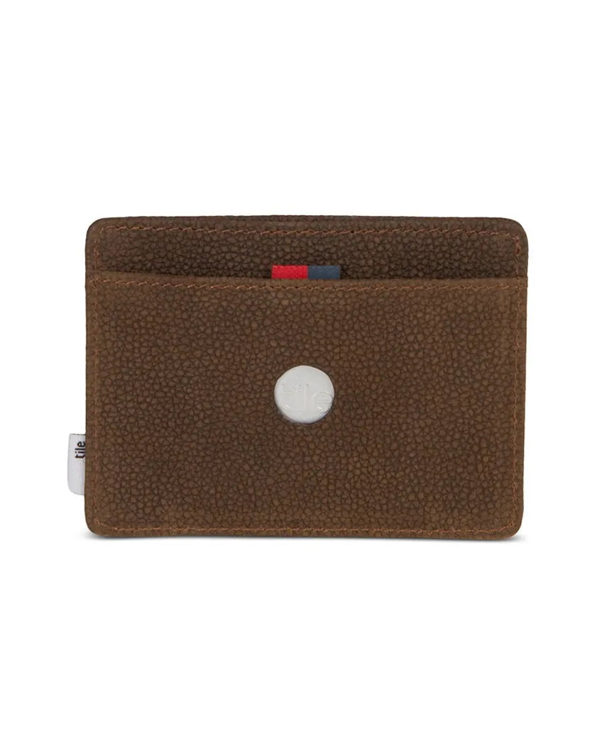 Charlie Wallet Tile Brown Pebbled Nubuck