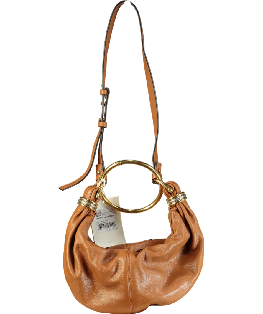 Chloé Tan Leather Bracelet embellished glossed textured-leather shoulder bag