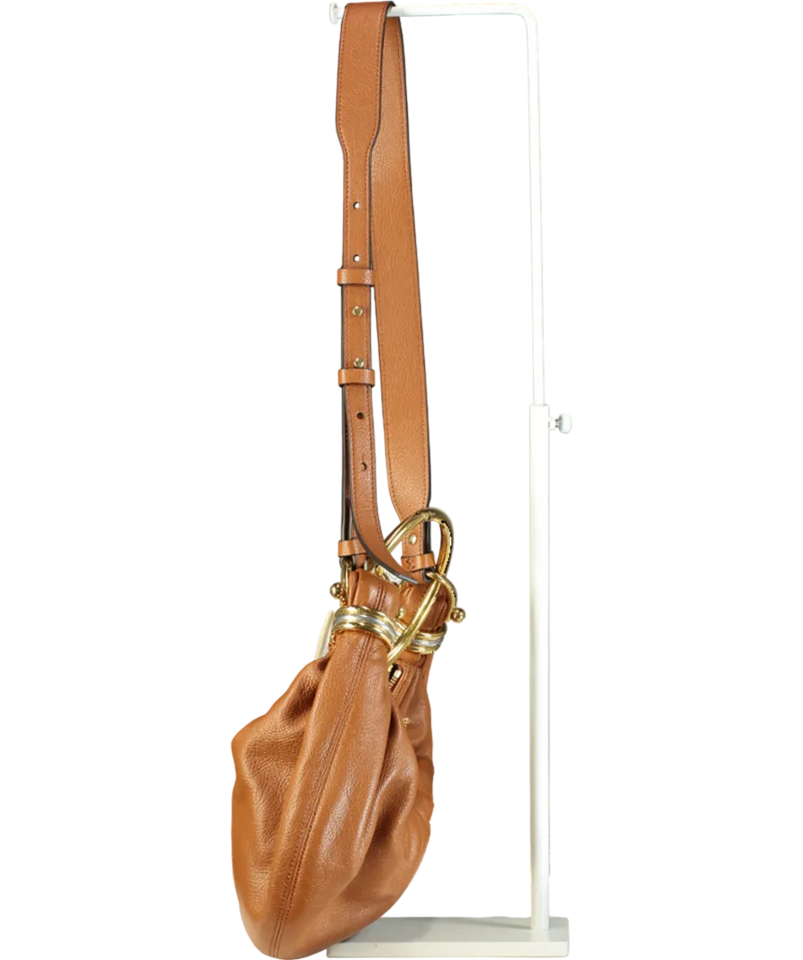 Chloé Tan Leather Bracelet embellished glossed textured-leather shoulder bag