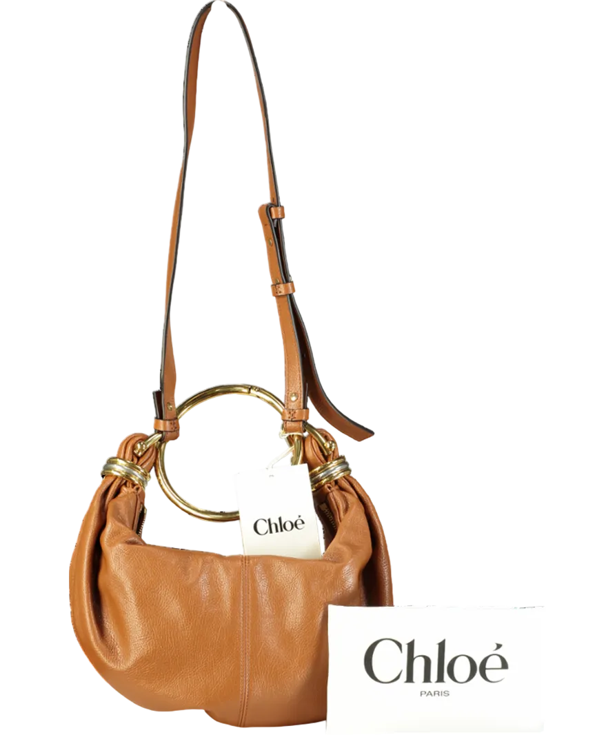 Chloé Tan Leather Bracelet embellished glossed textured-leather shoulder bag