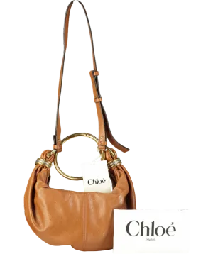 Chloé Tan Leather Bracelet embellished glossed textured-leather shoulder bag