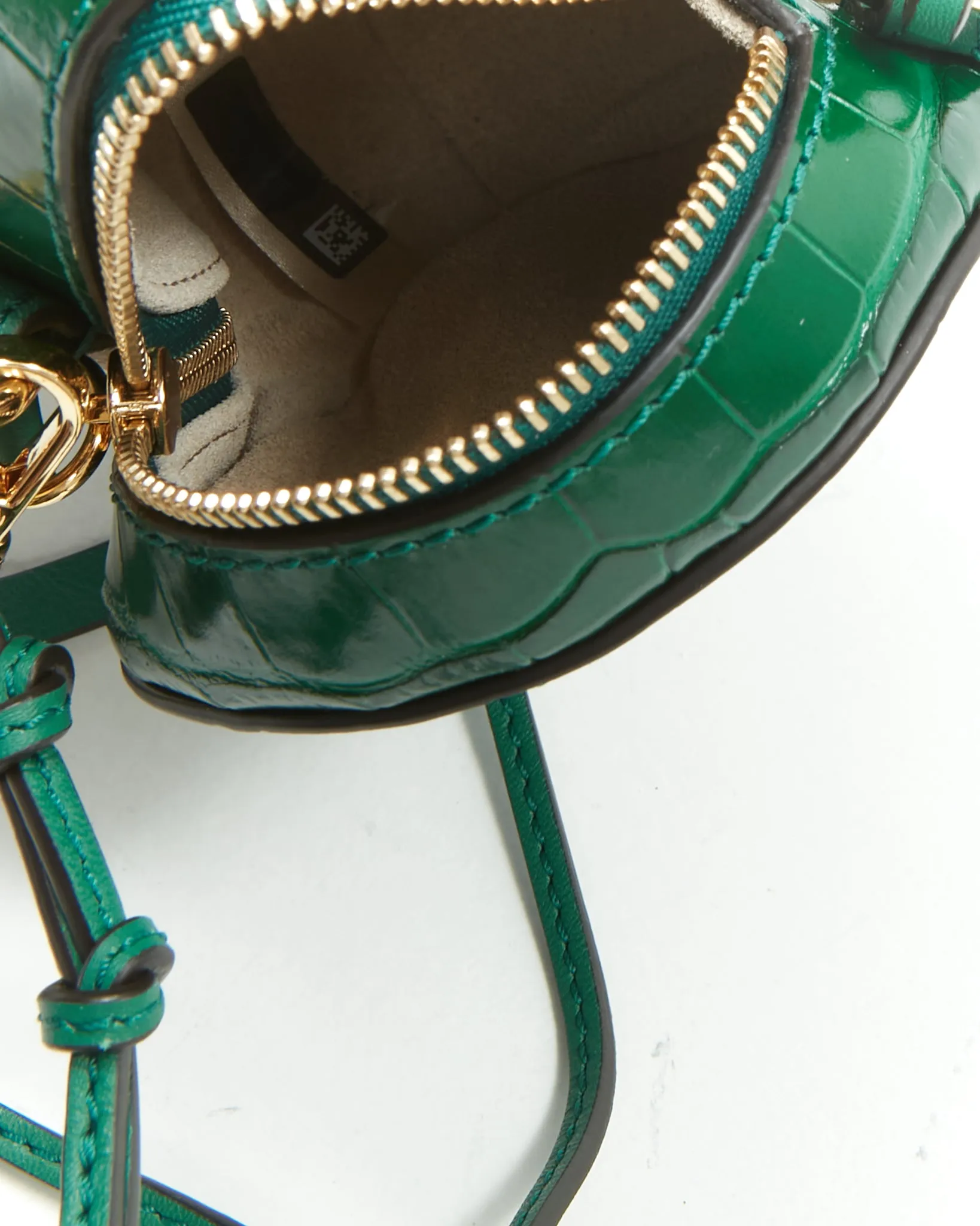 Chloe Green Croc Embossed Round Mini Bag