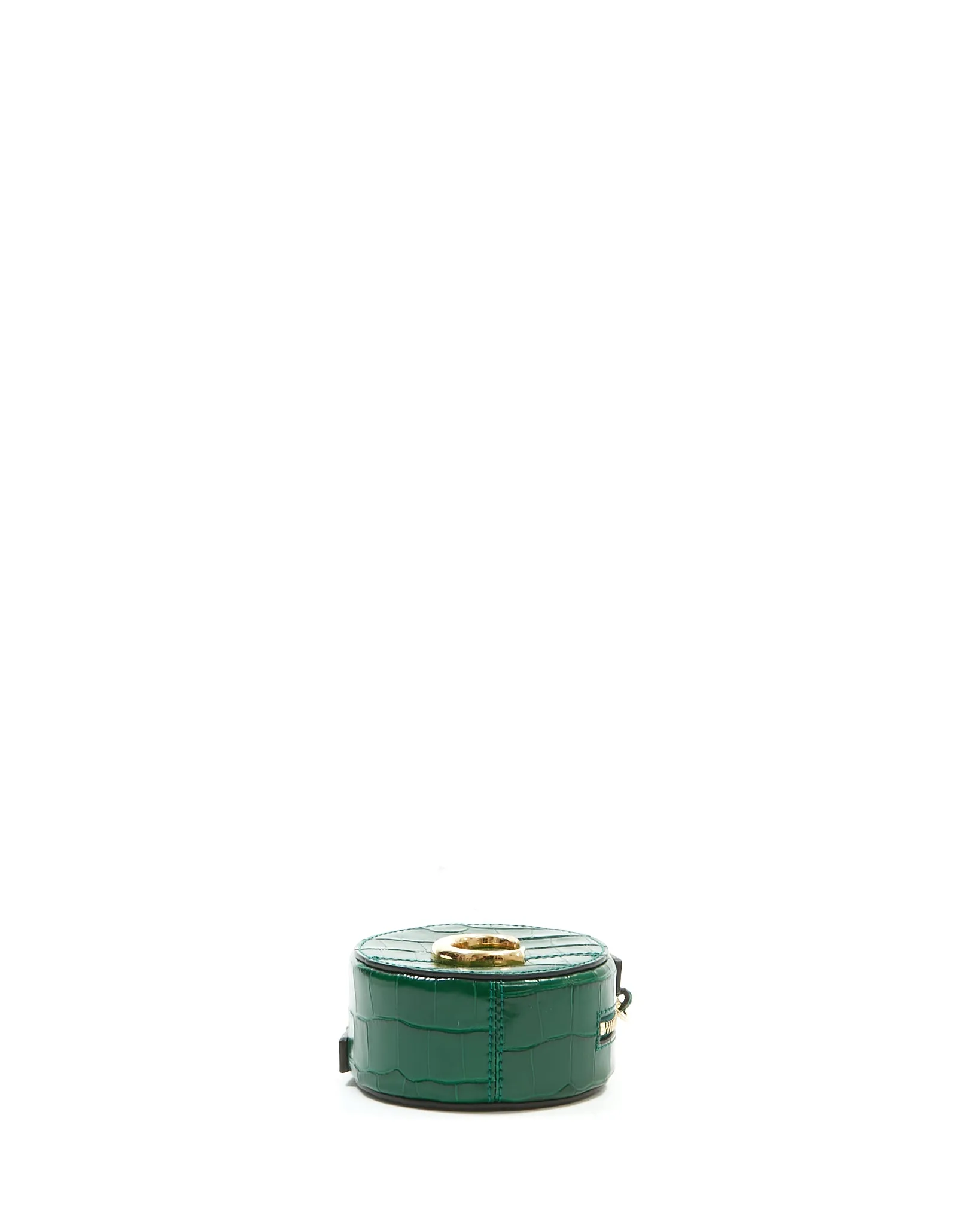 Chloe Green Croc Embossed Round Mini Bag