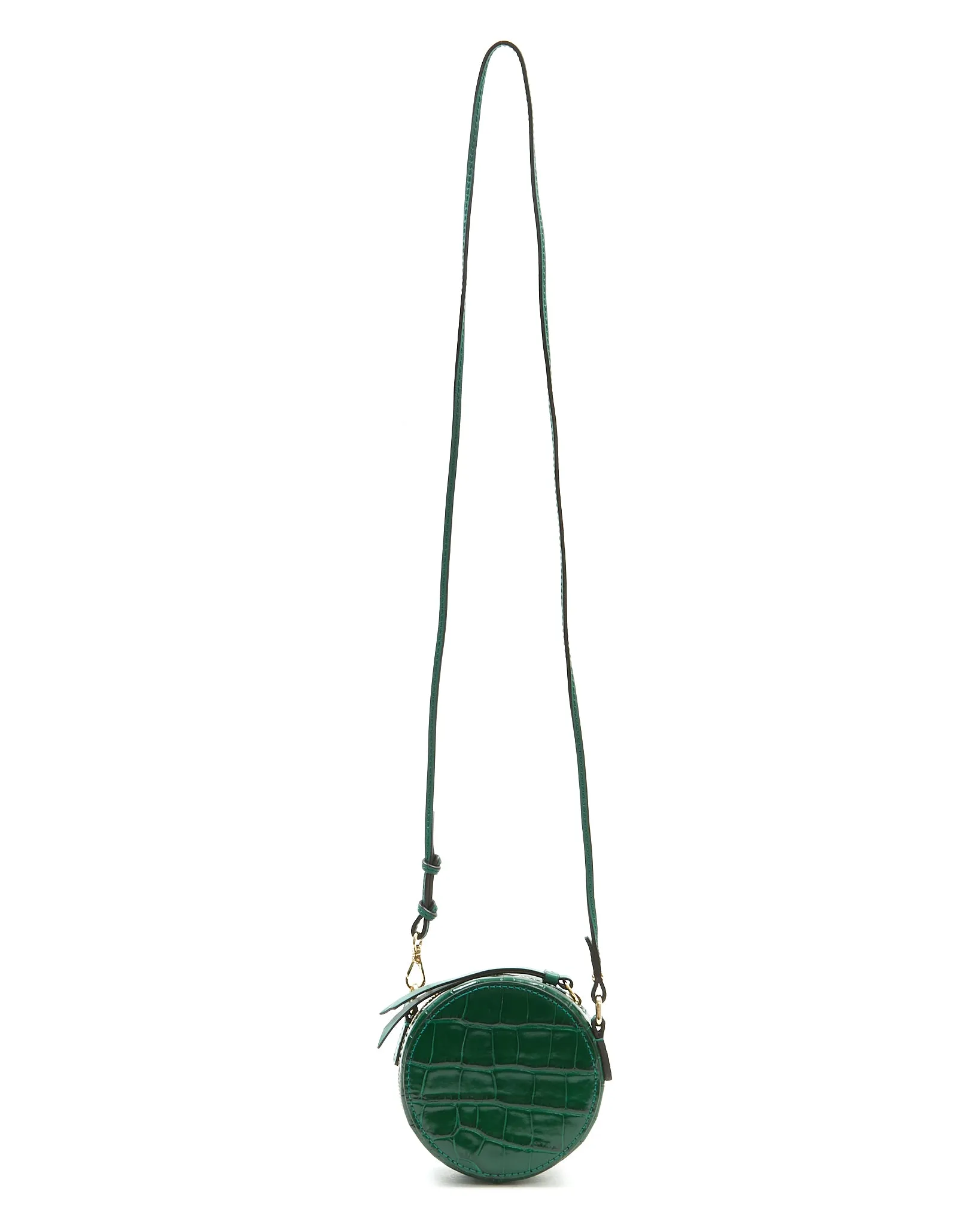 Chloe Green Croc Embossed Round Mini Bag
