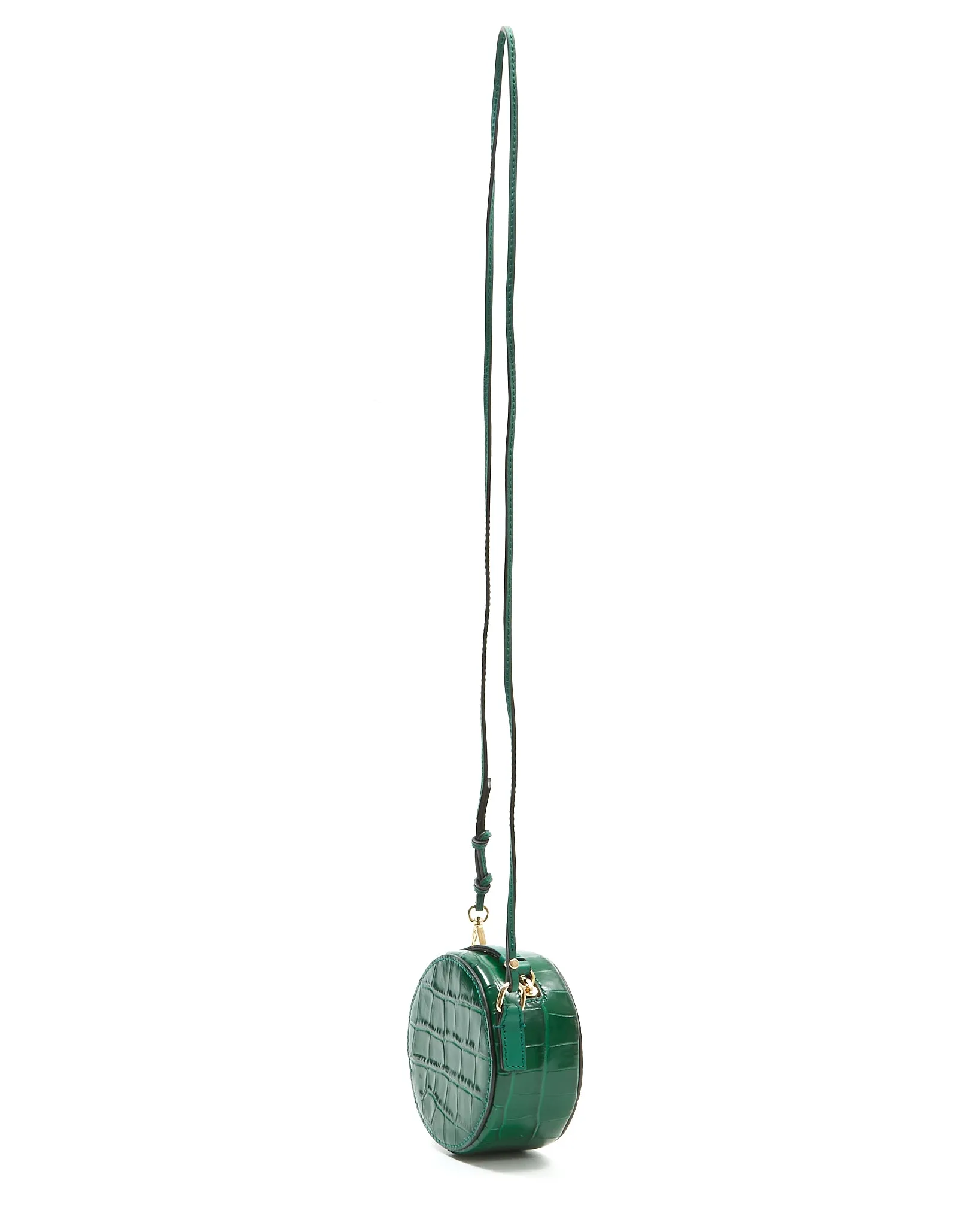 Chloe Green Croc Embossed Round Mini Bag