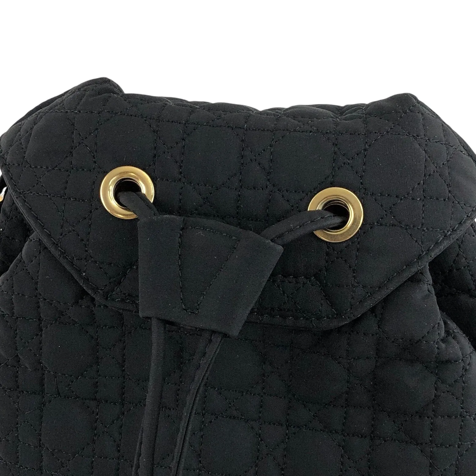 Christian Dior Cannage Logo Motif Charm Backpack Black Vintage 6kgvji