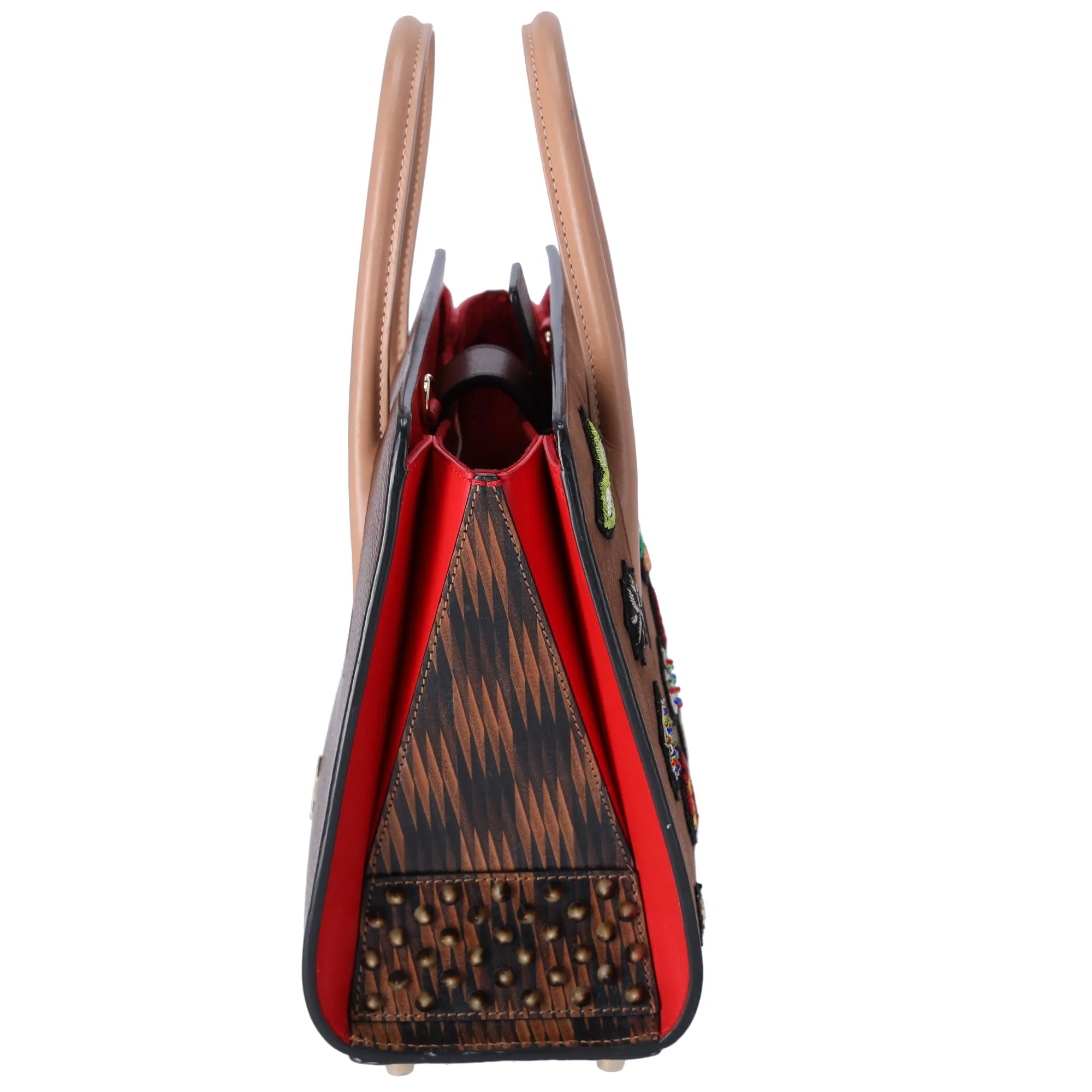 Christian Louboutin Nubuck Patch Small Eccusion Paloma Satchel Shoulder Bag