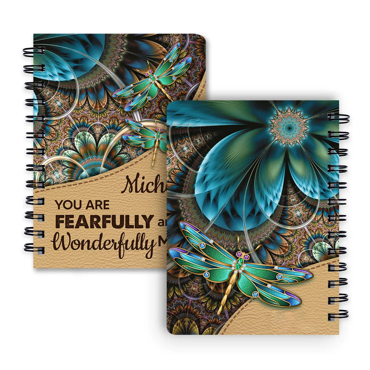 Christianart Spiral Journal, You Are Fearfully And Wonderfully Made, Personalized Spiral Journal, Jesus Spiral Journal.