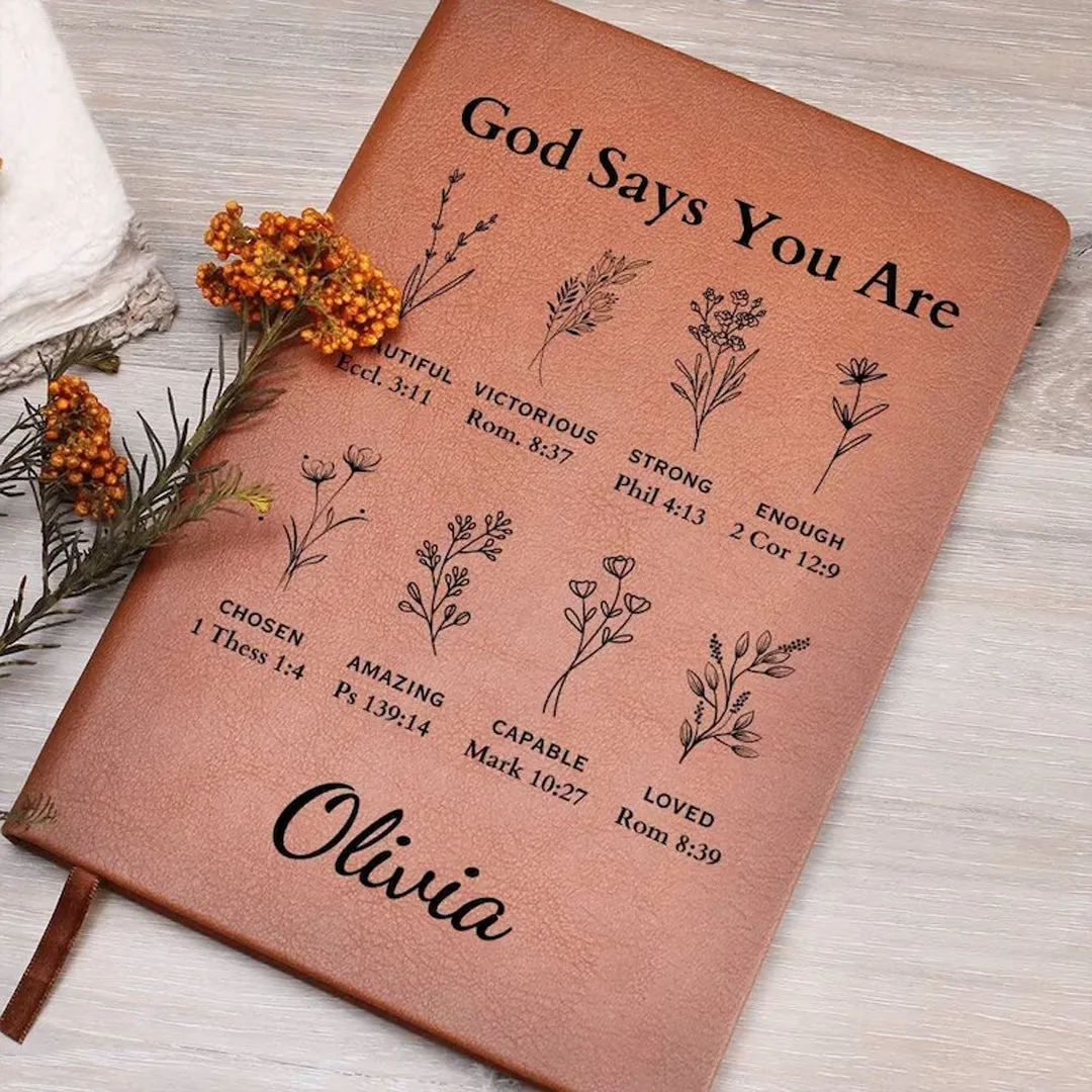 Christianartbag Leather Journal, GOD Says You Are Leather Journal, Personalized Leather Prayer Journal, Christian Journal, Christian Gifts, CABCJ01180424.