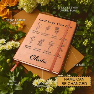 Christianartbag Leather Journal, GOD Says You Are Leather Journal, Personalized Leather Prayer Journal, Christian Journal, Christian Gifts, CABCJ01180424.