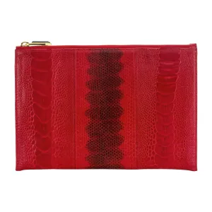 CHRISTINA SNAKESKIN & OSTRICH LEG POUCH
