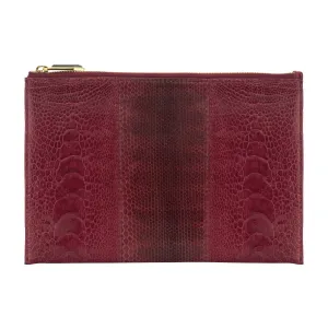 CHRISTINA SNAKESKIN & OSTRICH LEG POUCH