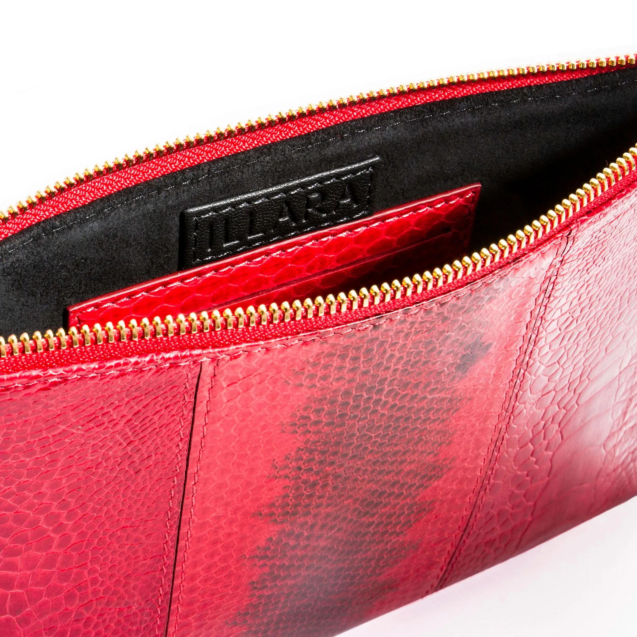 CHRISTINA SNAKESKIN & OSTRICH LEG POUCH