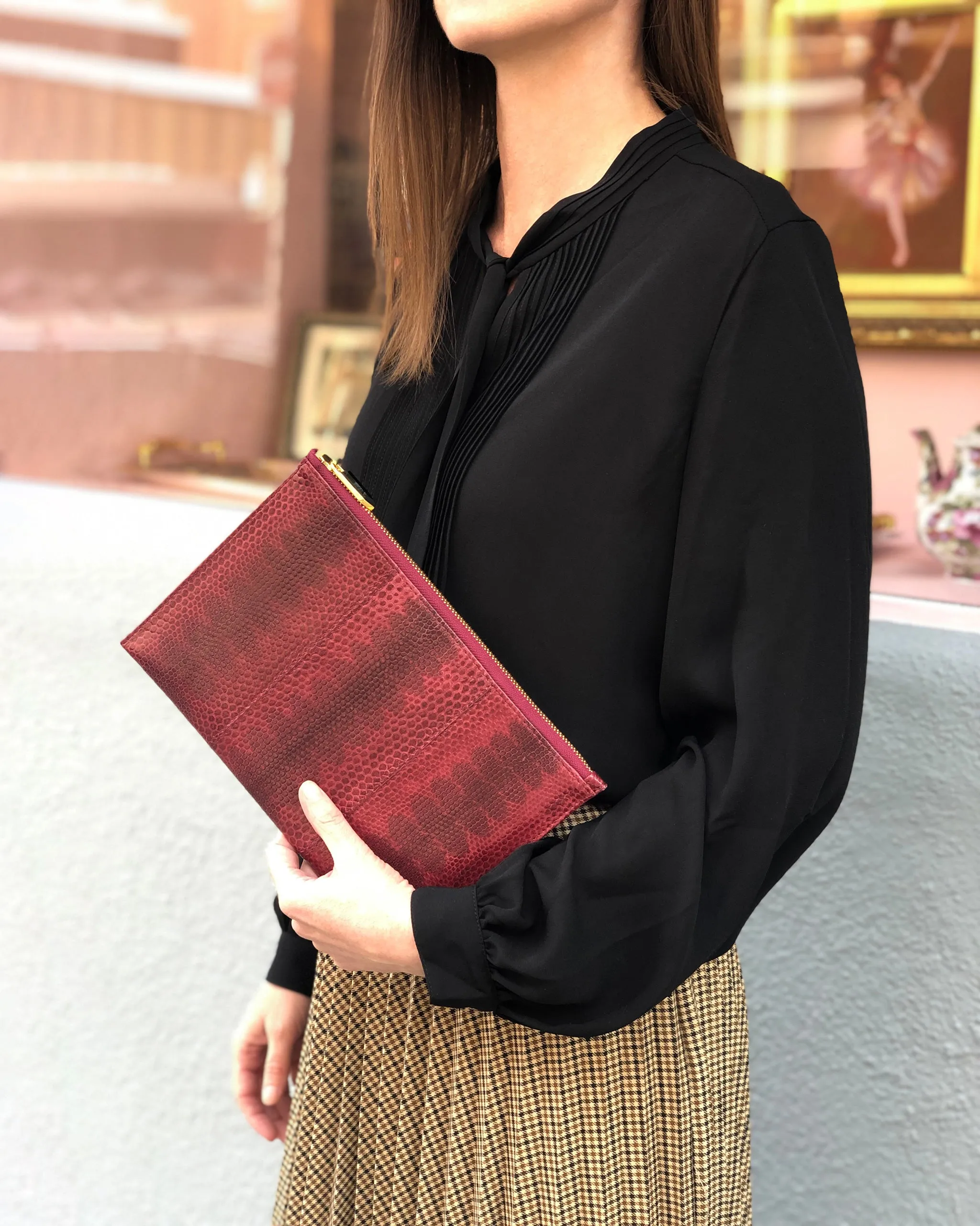 CHRISTINA SNAKESKIN POUCH