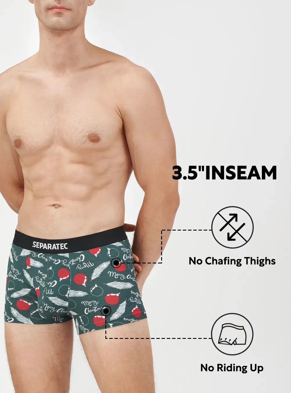 Christmas Printed Bamboo Rayon Trunks 3 Pack