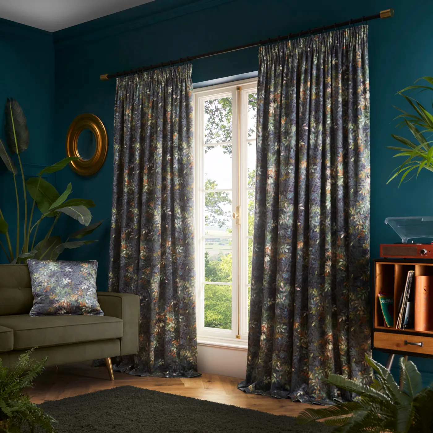 Clarke & Clarke Congo Forest |  Pencil Pleat Readymade Curtains