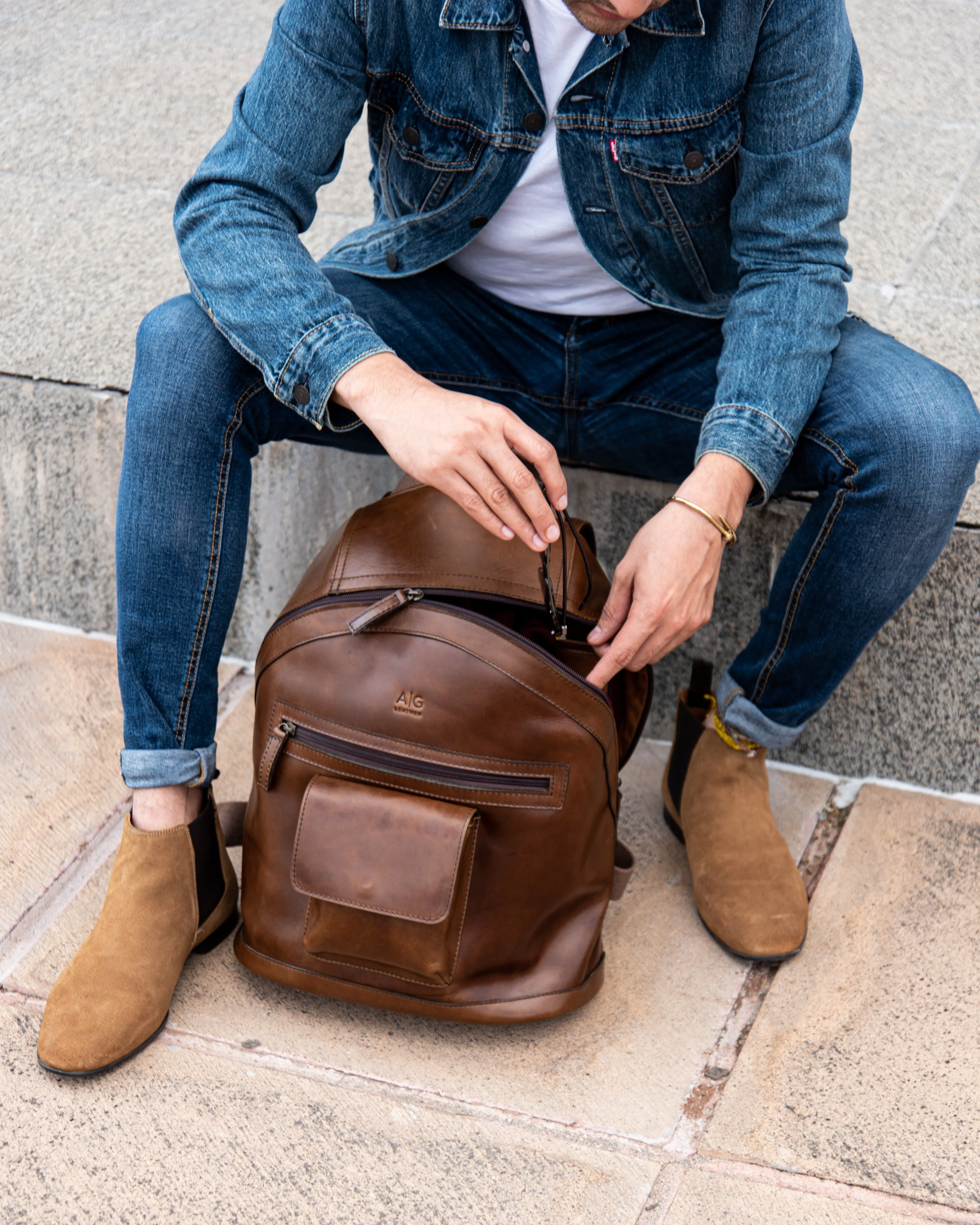 Classic Backpack in Chocolate Leather - final sale no exchange