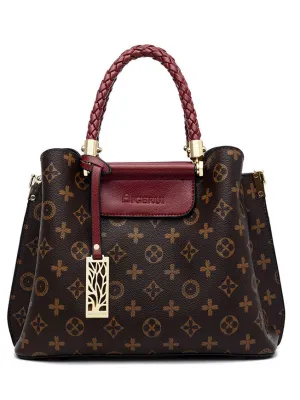 Classic Old Flower Lady Middle-aged Mother Bag Shoulder Portable Handbag