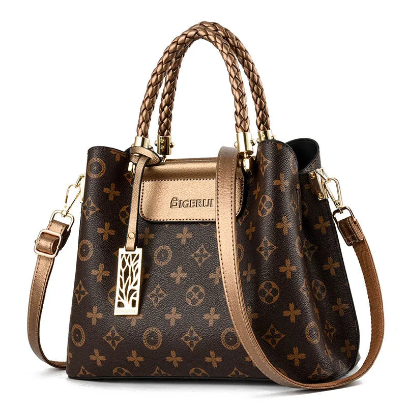 Classic Old Flower Lady Middle-aged Mother Bag Shoulder Portable Handbag
