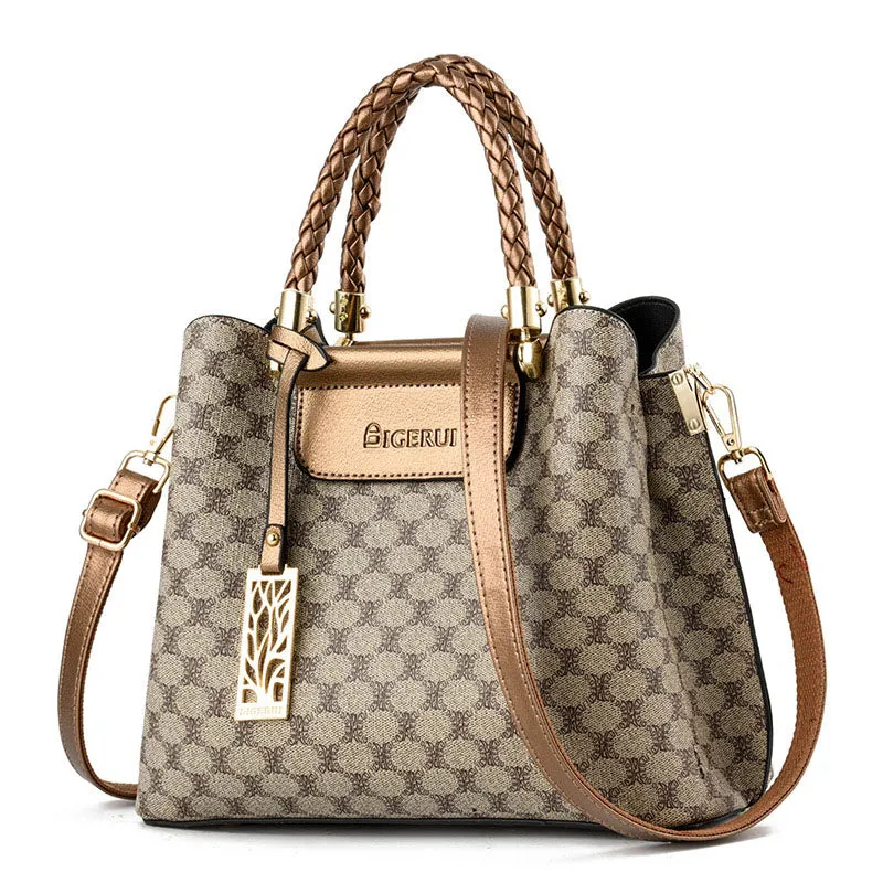 Classic Old Flower Lady Middle-aged Mother Bag Shoulder Portable Handbag