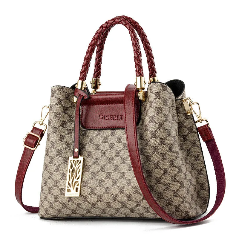 Classic Old Flower Lady Middle-aged Mother Bag Shoulder Portable Handbag