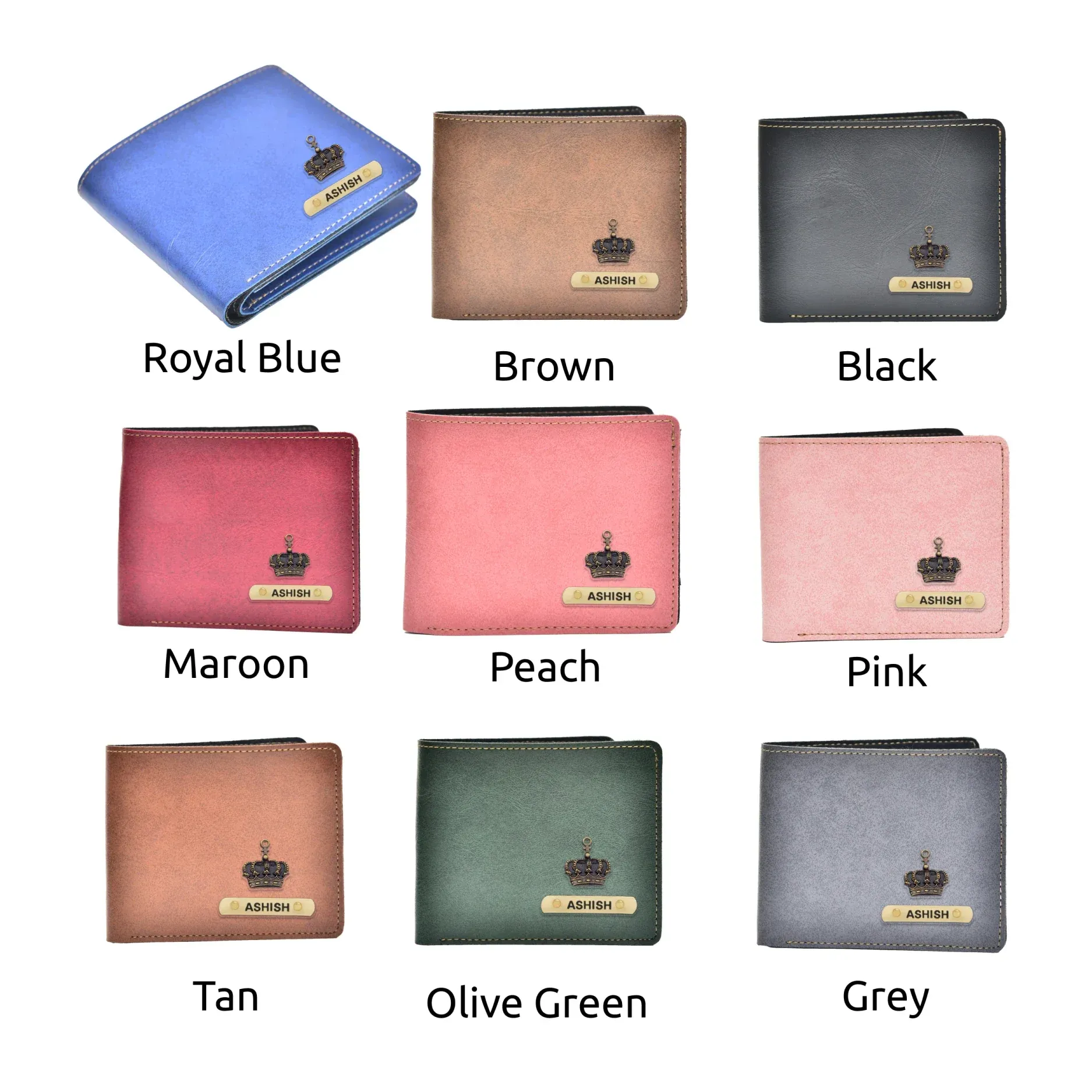 Classy Leather Customized Men's Wallet (Peach)