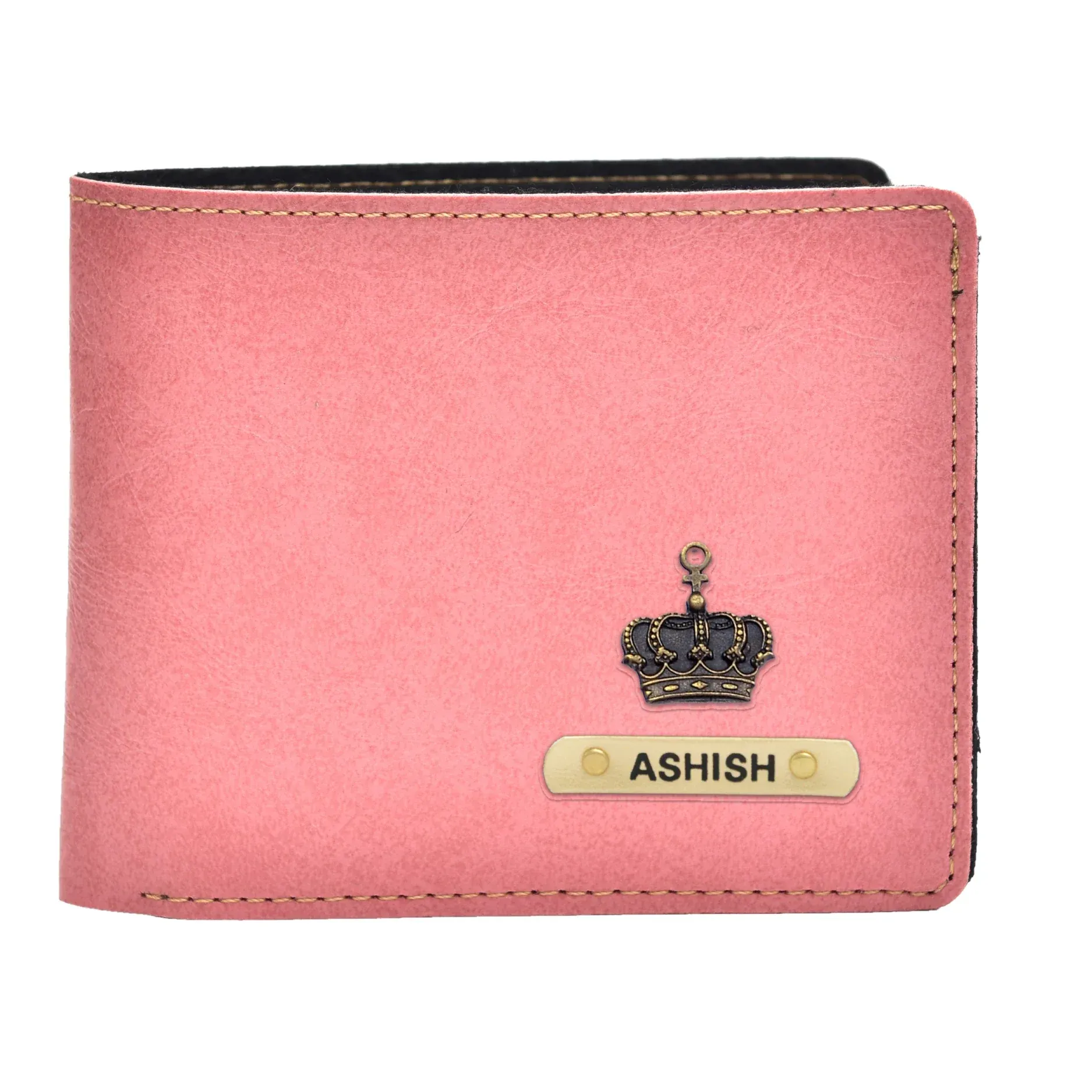 Classy Leather Customized Men's Wallet (Peach)