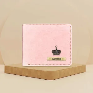 Classy Leather Customized Men's Wallet (Pink)