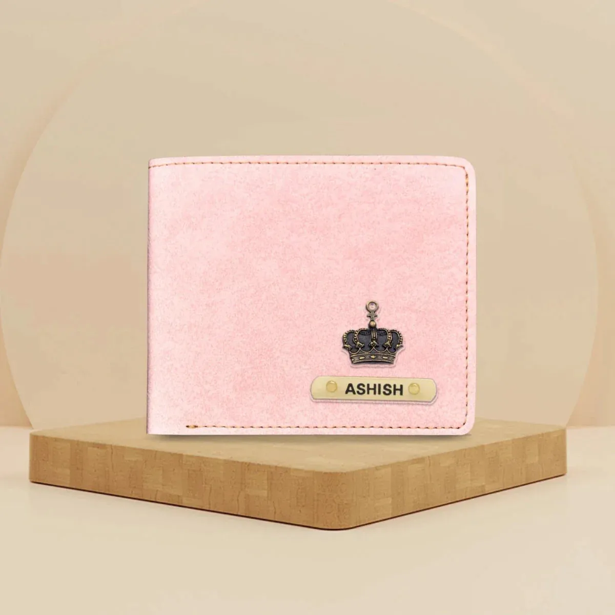Classy Leather Customized Men's Wallet (Pink)