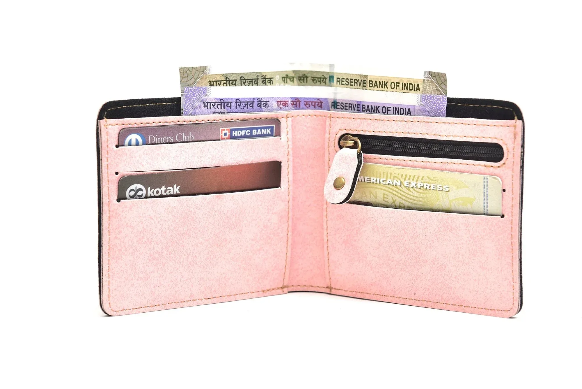 Classy Leather Customized Men's Wallet (Pink)