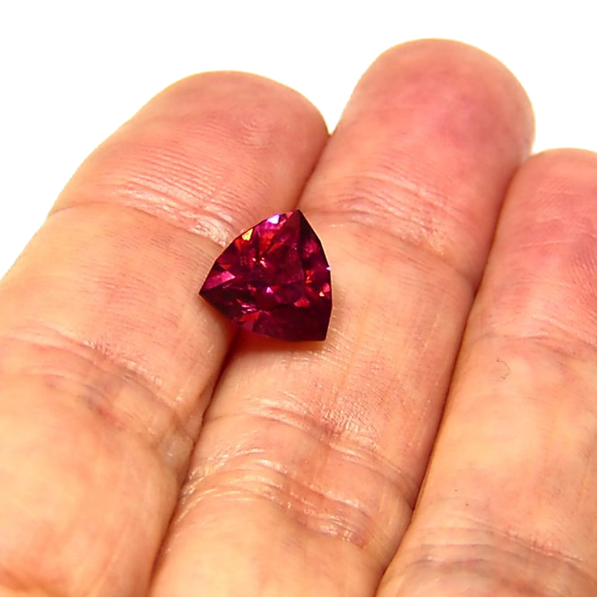 Clean Natural Faceted 2.85ct Rubellite Tourmaline Trillion