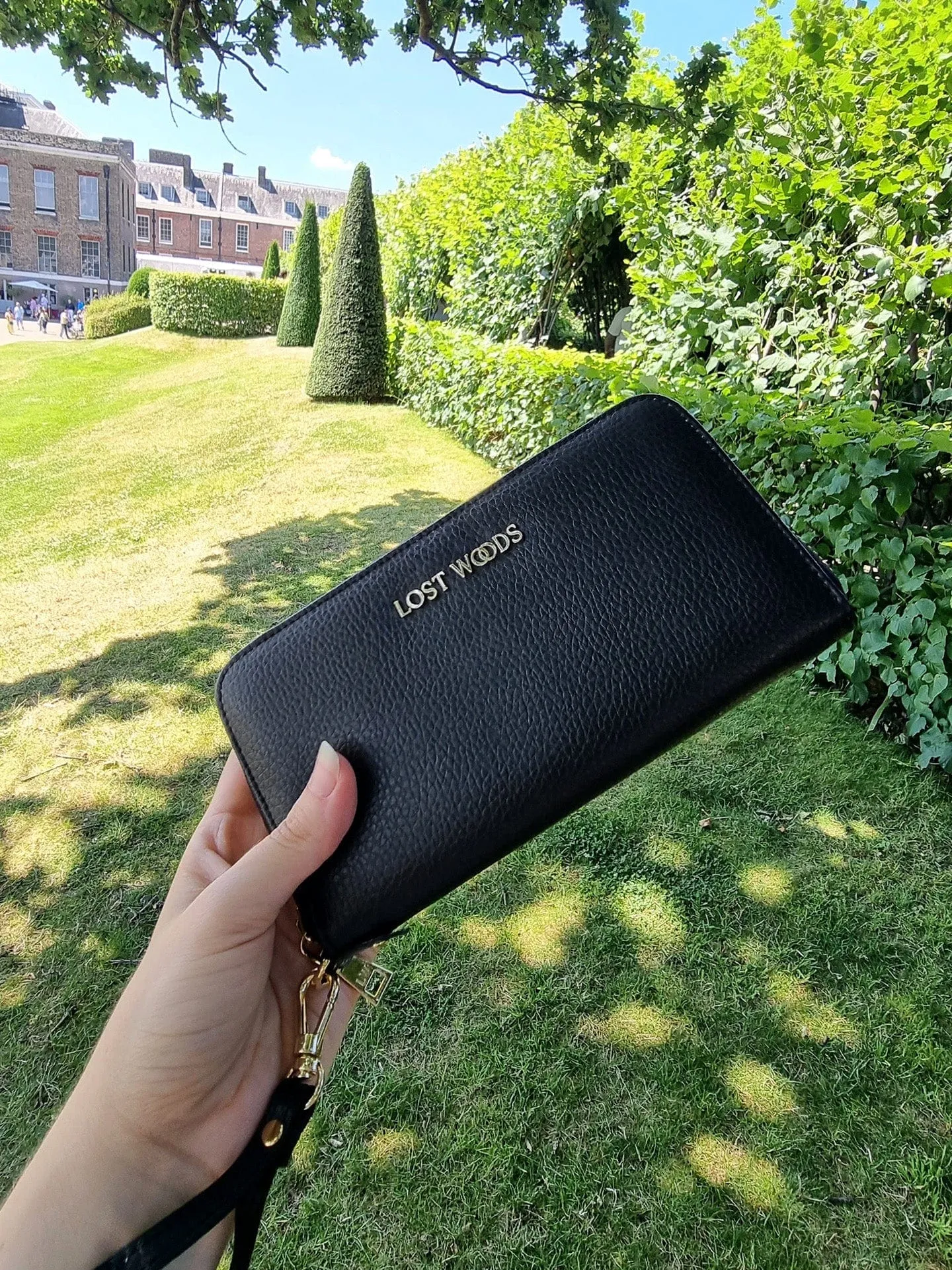Clementine MIRUM® Leather Vegan Clutch Wallet | Black & Gold