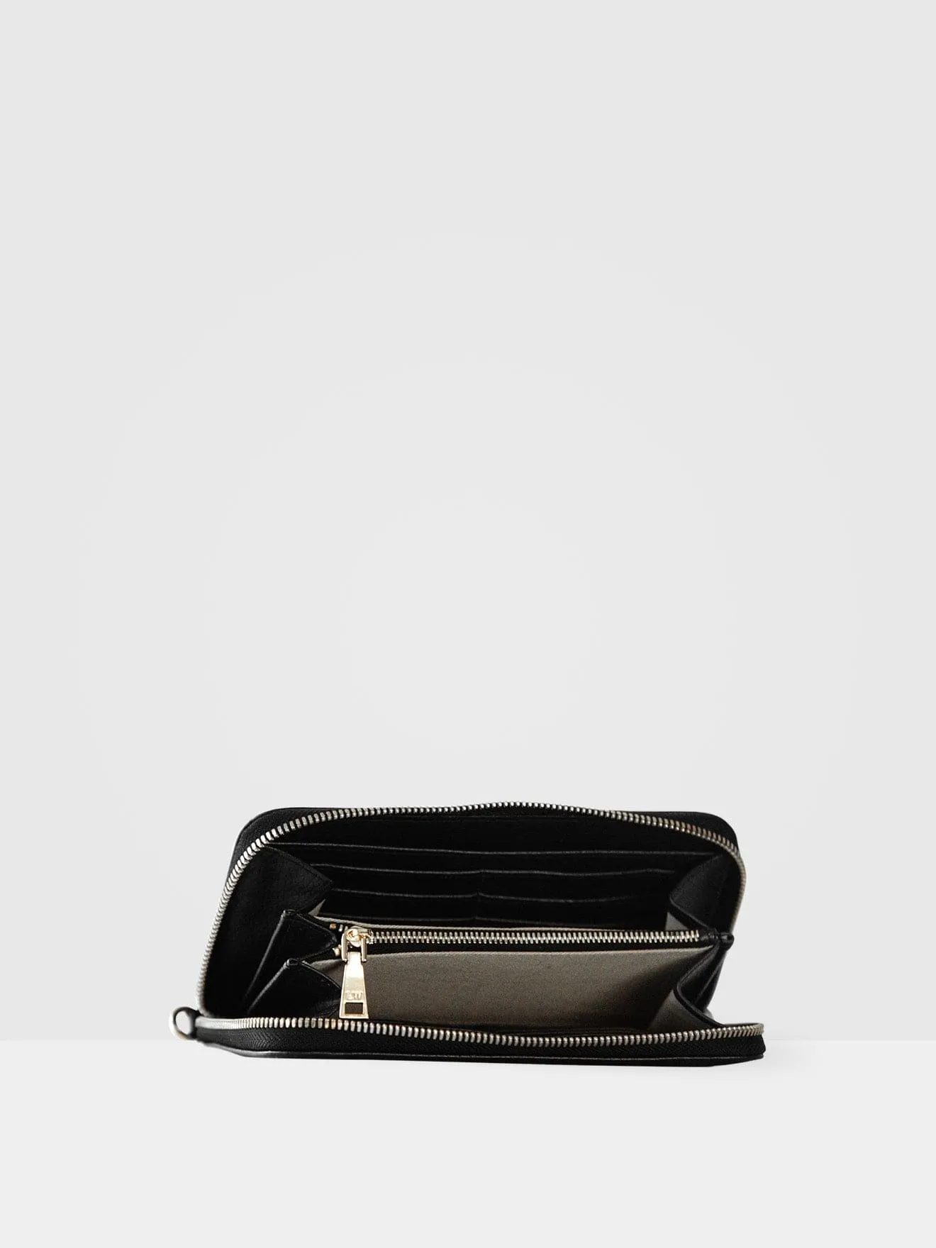 Clementine MIRUM® Leather Vegan Clutch Wallet | Black & Gold