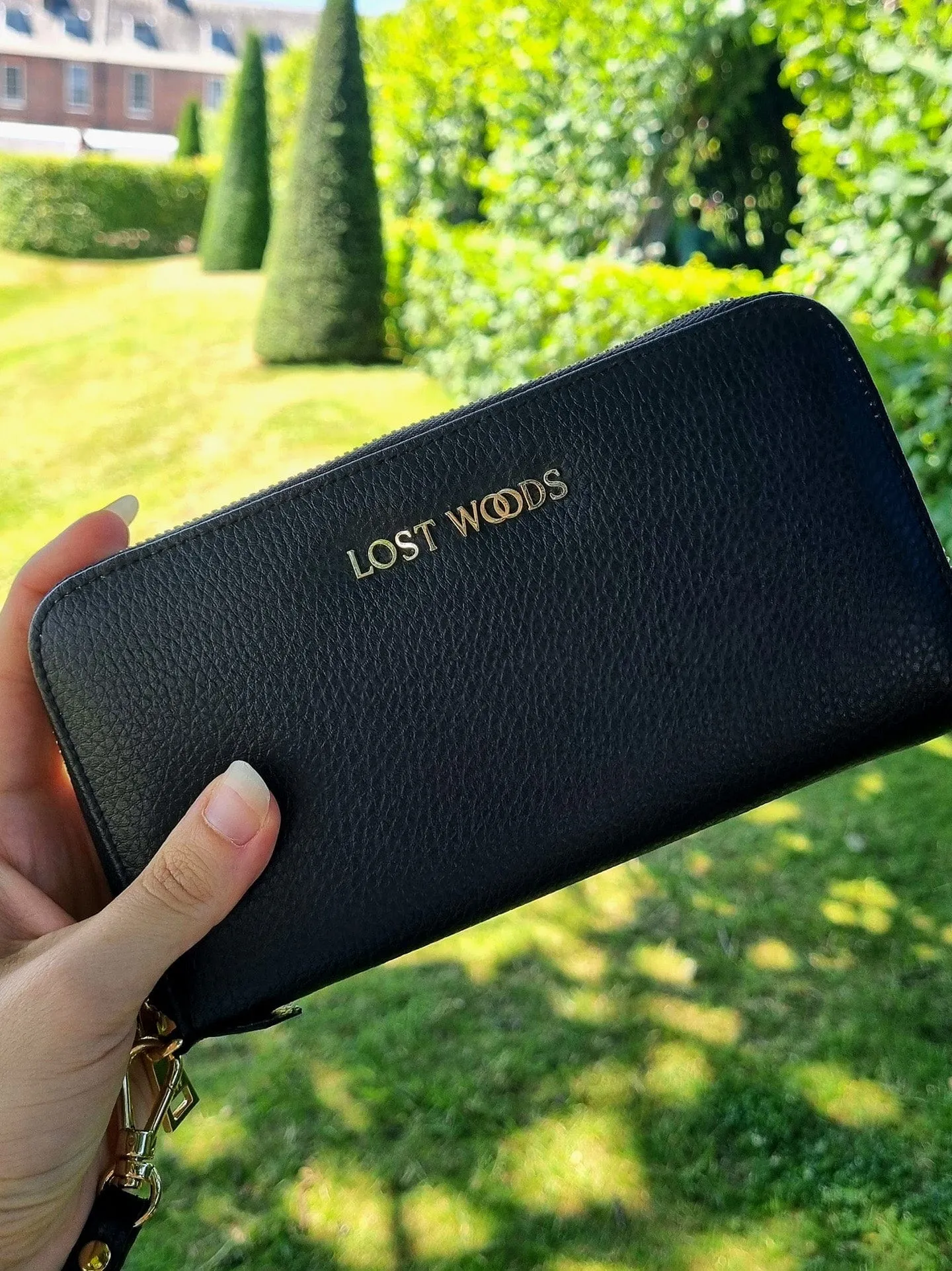 Clementine MIRUM® Leather Vegan Clutch Wallet | Black & Gold