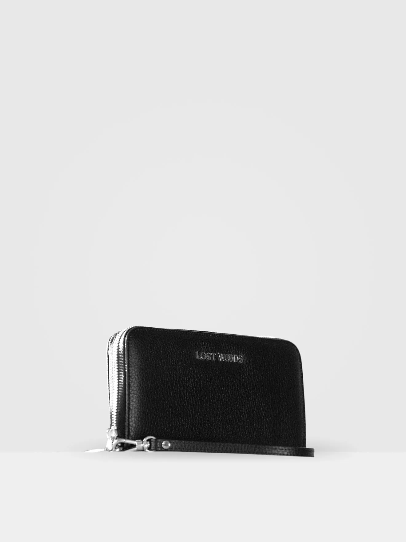 Clementine MIRUM® Leather Vegan Clutch Wallet | Black & Silver