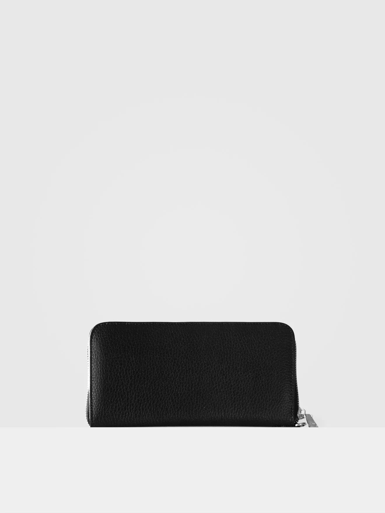 Clementine MIRUM® Leather Vegan Clutch Wallet | Black & Silver