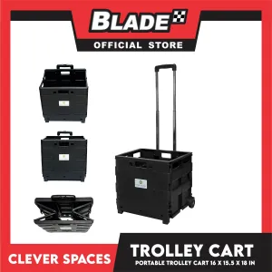 Clever Spaces Foldable Trolley Cart (Dark Grey)