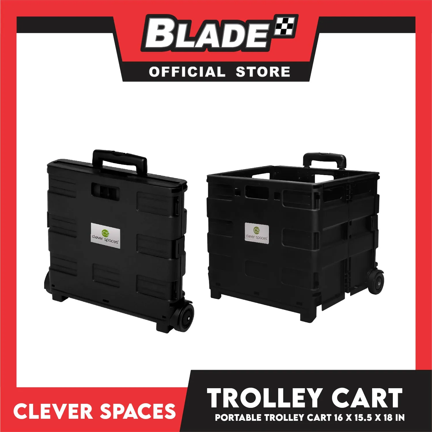 Clever Spaces Foldable Trolley Cart (Dark Grey)