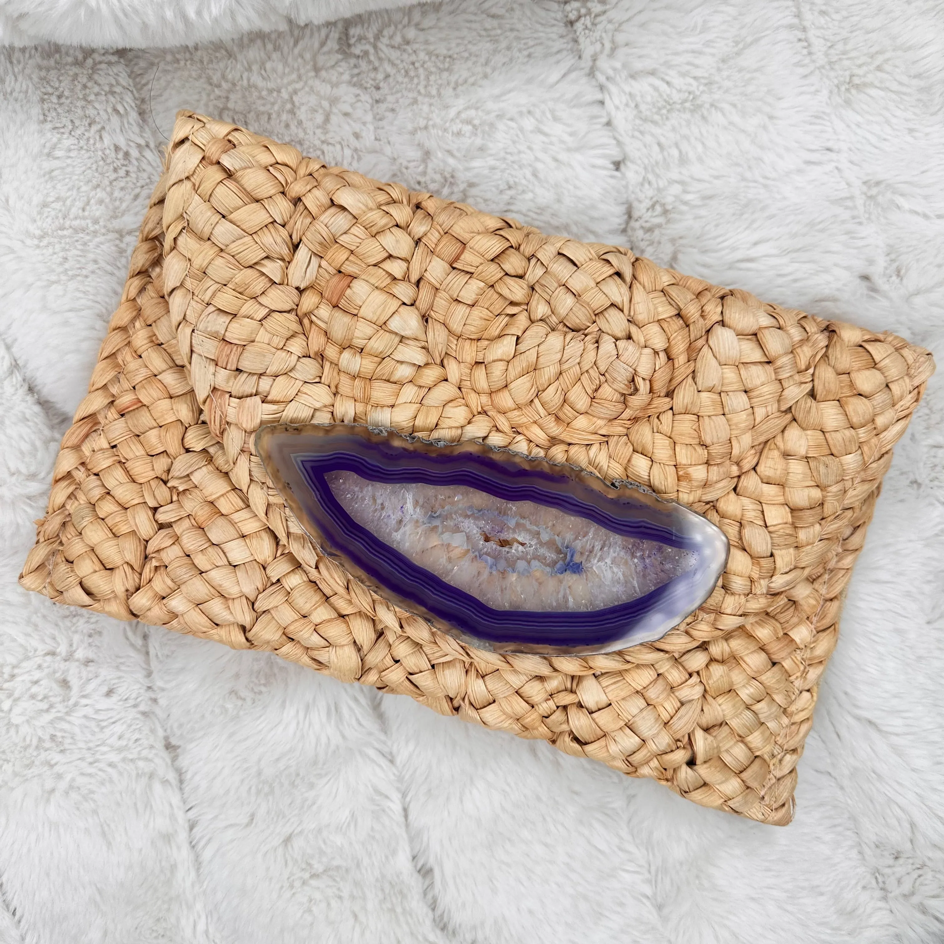 Clutch with One of a Kind Purple Agate | Erika Williner Designs
