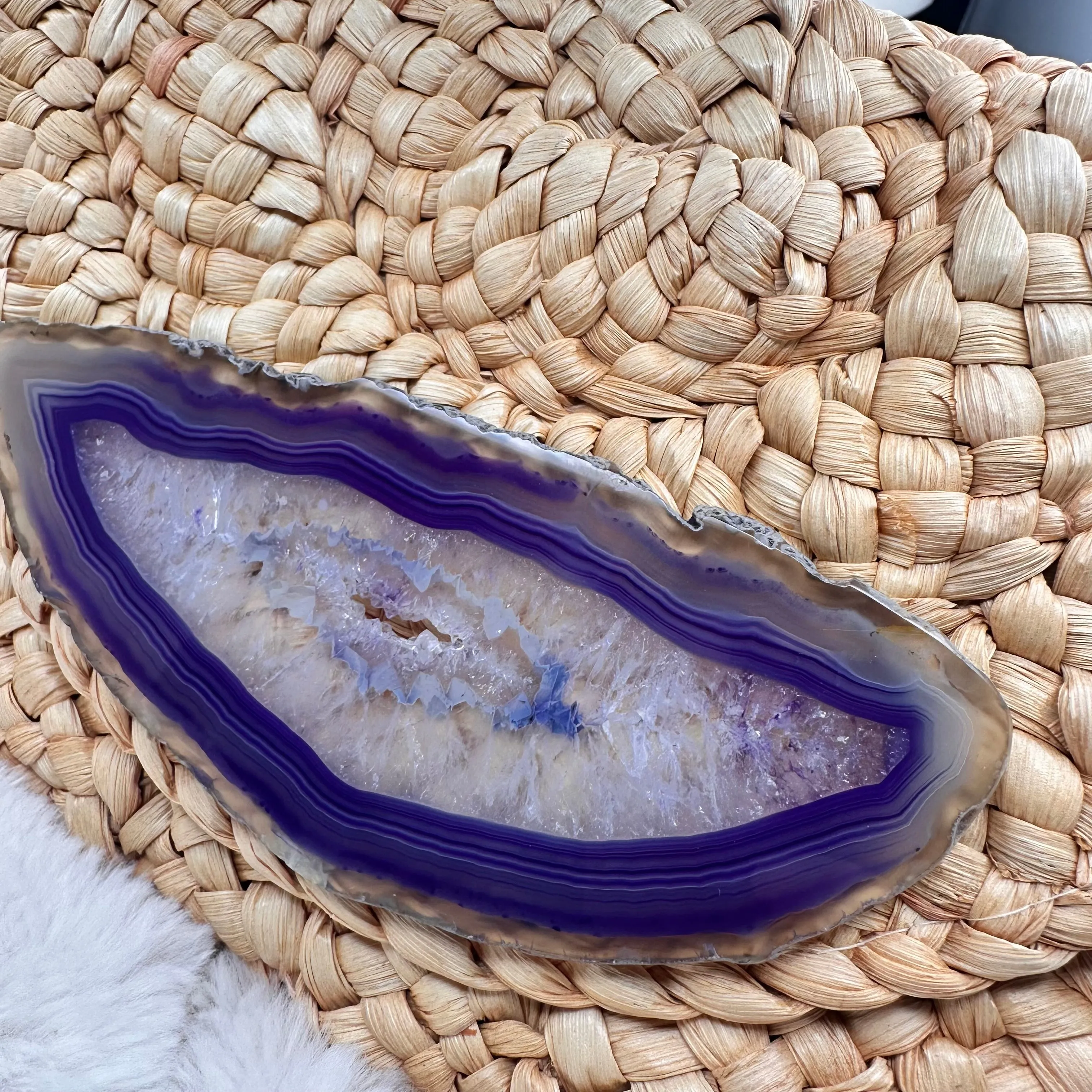 Clutch with One of a Kind Purple Agate | Erika Williner Designs