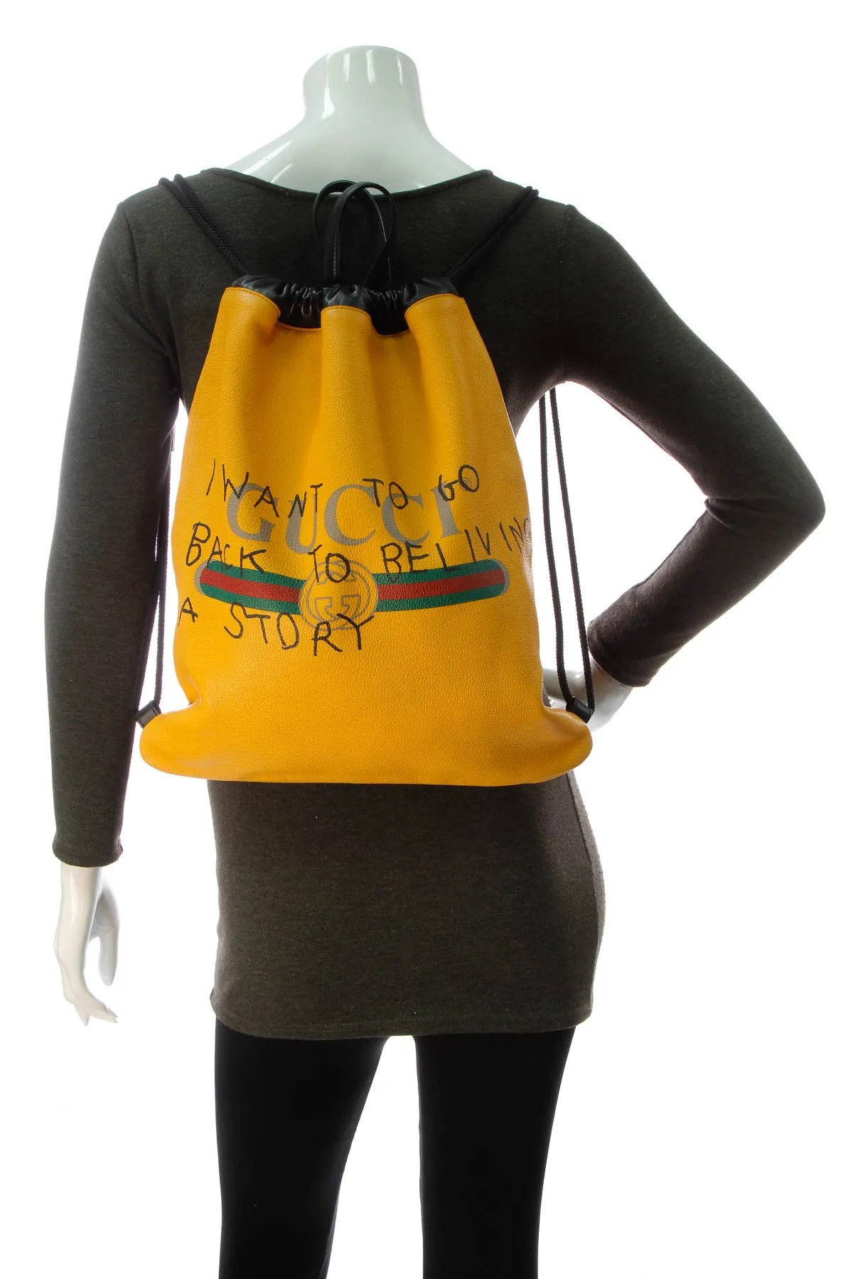 Coco Capitan Logo Drawstring Backpack - Yellow
