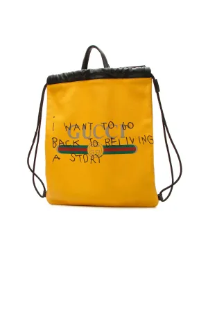 Coco Capitan Logo Drawstring Backpack - Yellow
