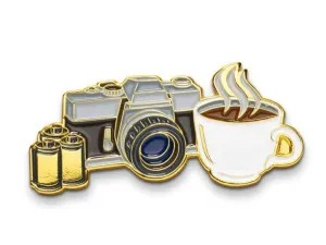 Coffee and Camera - CHROME - Film Photography Pin