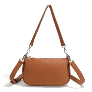 Colab - Louve 'Chloe' Baguette Crossbody #6889 | Dark Cognac