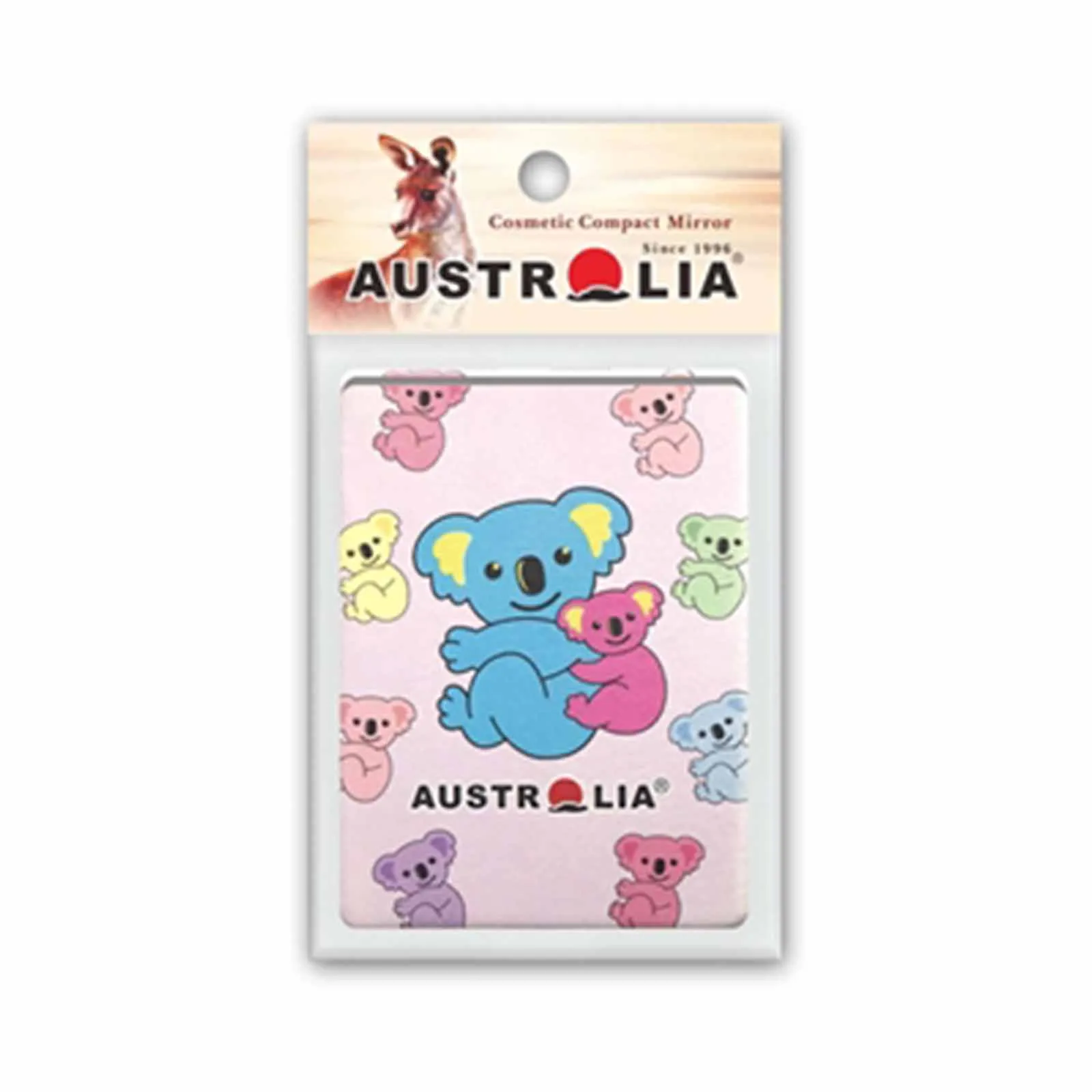 Compact Mirror Koala Rectangular Pink