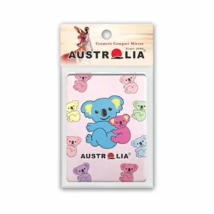 Compact Mirror Koala Rectangular Pink